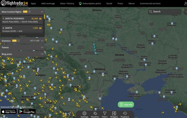 Повітряні сили повідомили про "Санта Клауса в повітряному просторі України"