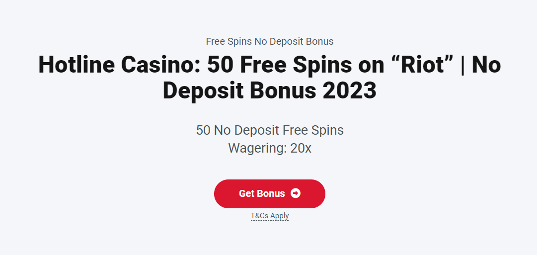 Бездпозитний бонус Hotline casino