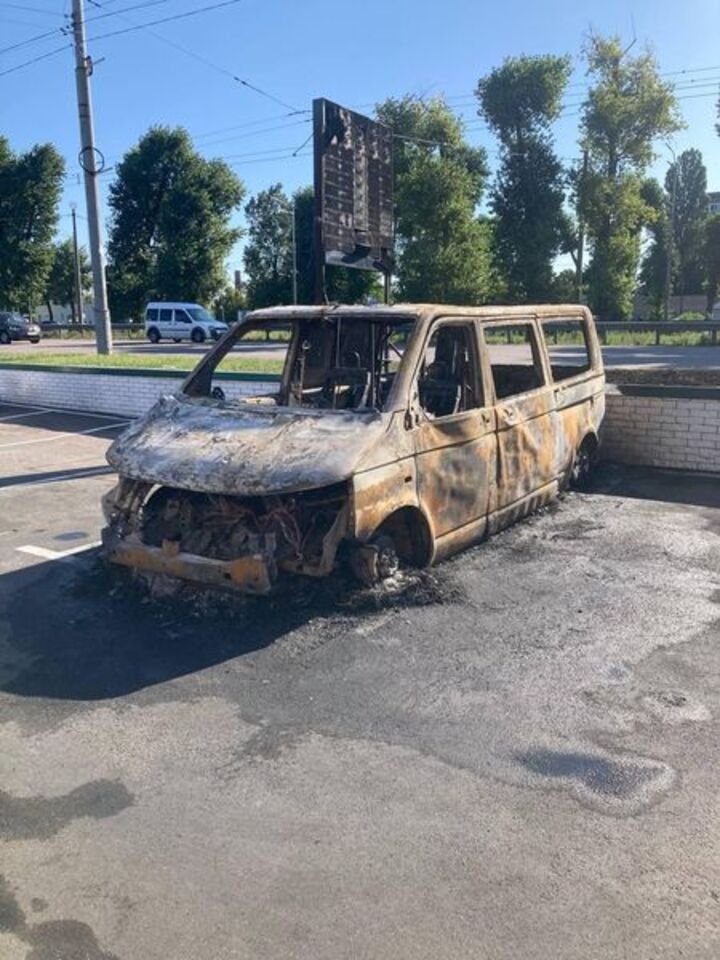 Підпал військового авто у Києві