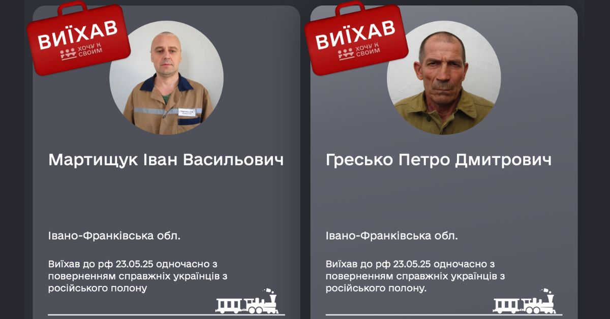 Двоє колаборантів з Прикарпаття поїхали до росії під час обміну “1000 на 1000”
