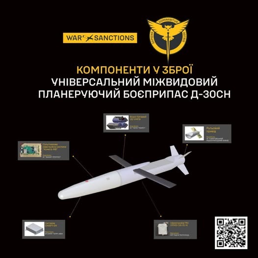 ГУР розкрило дані про компоненти російської авіабомби Д-30СН