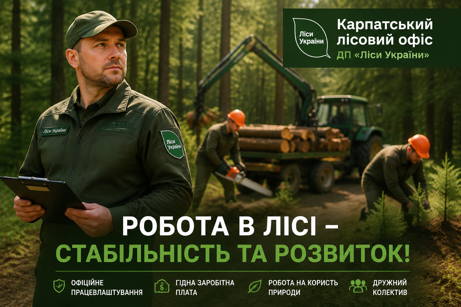 "Карпатнський лісовий офіс" запрошує на роботу
